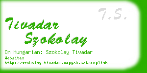 tivadar szokolay business card